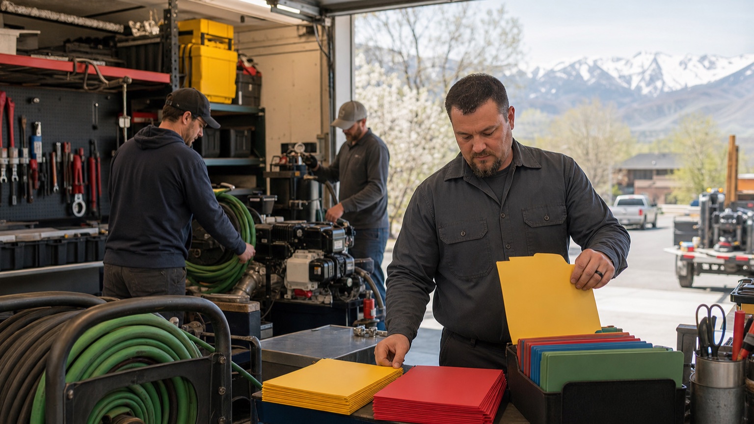 A Utah service team staging equipment for a busy spring quarter