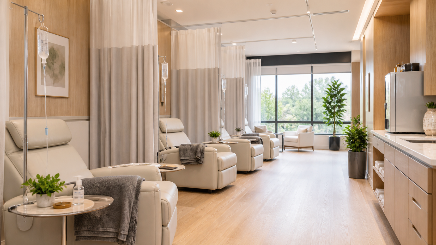 Modern wellness clinic lounge
