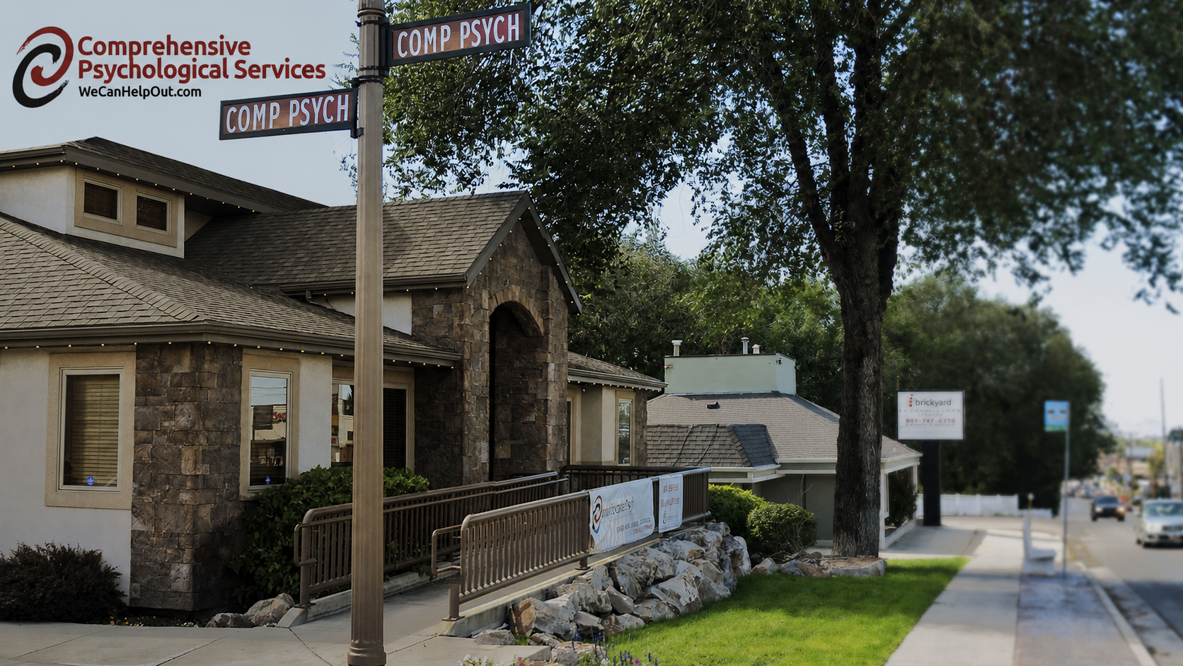 Comprehensive Psychological Services office exterior with the CPS logo in the upper-left